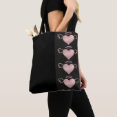 Angel Heart Canvas tas Black en Pink (Dichtbij)