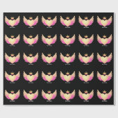 Angel Heart met coole roze vleugels en Crown A Tou Cadeaupapier (Vlak)
