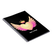 Angel Heart met coole roze vleugels en Crown A Tou Notitieboek (Rechterzijde)