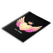 Angel Heart met coole roze vleugels en Crown A Tou Notitieboek (Linkerzijde)