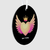 Angel Heart met coole roze vleugels en Crown A Tou Ornament (voorkant)