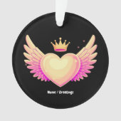Angel Heart met coole roze vleugels en Crown A Tou Ornament (voorkant)