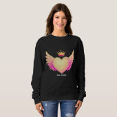 Angel Heart met coole roze vleugels en Crown A Tou Trui (Voorkant volledig)