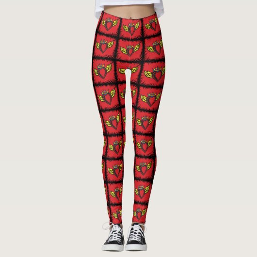 Angel Heart met Wings Leggings (Voorkant)