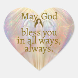Angel Heart Pray God zegene u Waterverf Stickers