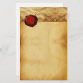 ANGEL HEART RED WAX SEAL PARCHMENT MONOGRAM BRIEFPAPIER (Voorkant / Achterkant)
