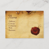 ANGEL HEART RED WAX SEAL PARCHMENT Monogram Visitekaartje (Voorkant)