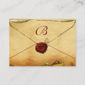 ANGEL HEART RED WAX SEAL PARCHMENT Monogram Visitekaartje (Achterkant)
