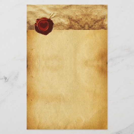 ANGEL HEART RED WAX SEAL PARCHMENT VALENTIJNSDAG BRIEFPAPIER (Voorkant)