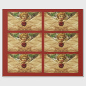 ANGEL HEART RED WAX SEAL PARCHMENT VALENTIJNSDAG CADEAUPAPIER (Vlak)