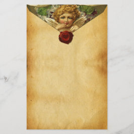 ANGEL HEART RED WAX SEAL, VALENTIJNSDAG PERKAMENT BRIEFPAPIER