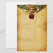 ANGEL HEART RED WAX SEAL, VALENTIJNSDAG PERKAMENT BRIEFPAPIER (Voorkant / Achterkant)