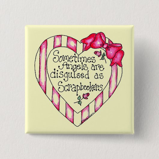 Angel Heart Scrapbooker Tshirts en Gifts Vierkante Button 5,1 Cm (Voorkant)
