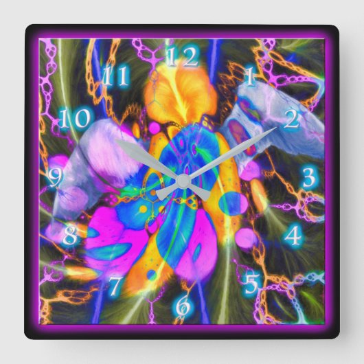 ANGEL HEART SQUARE WALL CLOCK VIERKANTE KLOK (Voorkant)