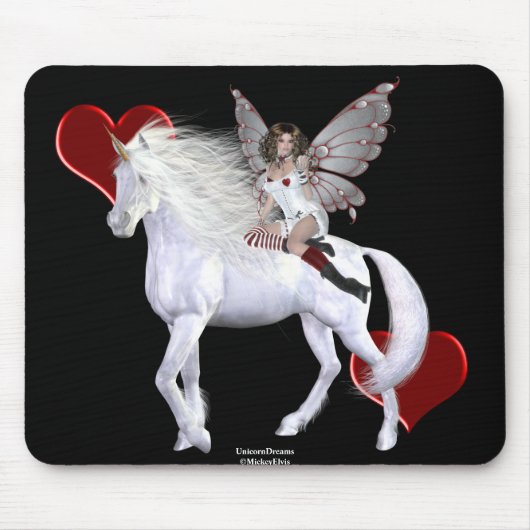 Angel Heart Unicorn White Beauty 3 Muismat (Voorkant)