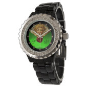 ANGEL HEART WAX SEAL, GROENE EMERALD GEM MONOGRAM HORLOGE (Gekanteld)