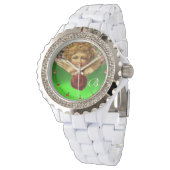 ANGEL HEART WAX SEAL, GROENE EMERALD GEM MONOGRAM HORLOGE (Gekanteld)