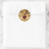 ANGEL HEART WAX SEAL PARCHCHMENT Save the Date Ronde Sticker (Tas)