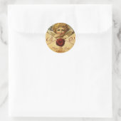 ANGEL HEART WAX SEAL PARCHCHMENT Save the Date Ronde Sticker (Tas)