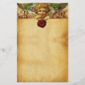 ANGEL HEART WAX SEAL PARCHMENT Monogram Briefpapier (Voorkant)