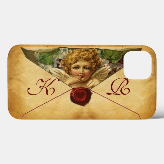 ANGEL HEART WAX SEAL PARCHMENT Monogram Case-Mate iPhone Case (Achterkant (horizontaal))