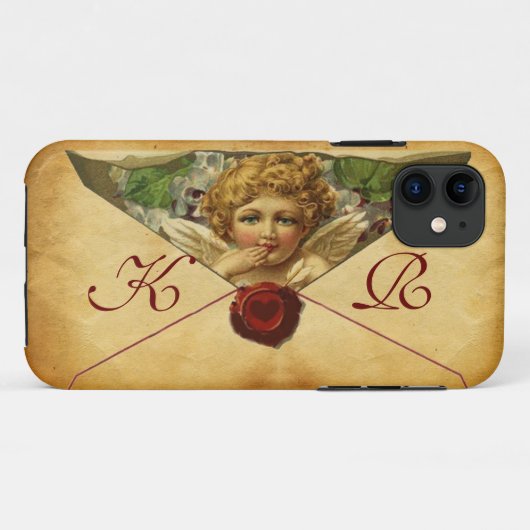 ANGEL HEART WAX SEAL PARCHMENT Monogram Case-Mate iPhone Case (Achterkant (horizontaal))
