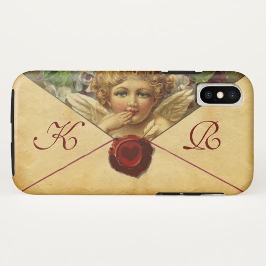 ANGEL HEART WAX SEAL PARCHMENT Monogram Case-Mate iPhone Case (Achterkant (horizontaal))