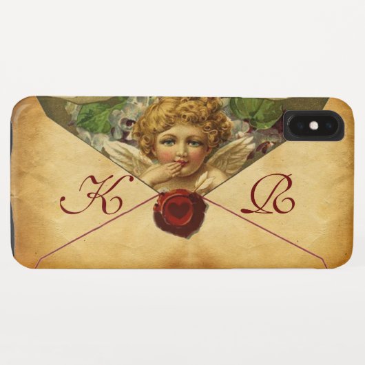 ANGEL HEART WAX SEAL PARCHMENT Monogram Case-Mate iPhone Case (Achterkant (horizontaal))