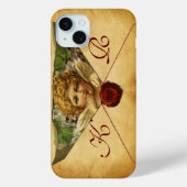 ANGEL HEART WAX SEAL PARCHMENT Monogram Case-Mate iPhone Case (Achterkant)