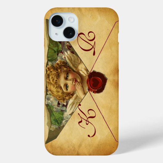 ANGEL HEART WAX SEAL PARCHMENT Monogram Case-Mate iPhone Case (Achterkant)