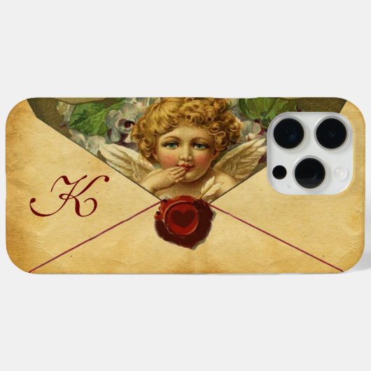 ANGEL HEART WAX SEAL PARCHMENT Monogram Case-Mate iPhone Case (Achterkant (horizontaal))