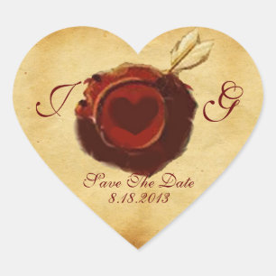 ANGEL HEART WAX SEAL PARCHMENT Monogram Hart Sticker
