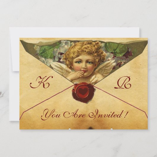 ANGEL HEART WAX SEAL PARCHMENT MONOGRAM KAART (Voorkant)