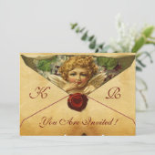 ANGEL HEART WAX SEAL PARCHMENT MONOGRAM KAART (Staand voorkant)