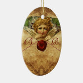 ANGEL HEART WAX SEAL PARCHMENT Monogram Keramisch Ornament (Rechts)