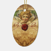 ANGEL HEART WAX SEAL PARCHMENT Monogram Keramisch Ornament (Links)