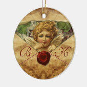 ANGEL HEART WAX SEAL PARCHMENT Monogram Keramisch Ornament (Links)