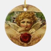 ANGEL HEART WAX SEAL PARCHMENT Monogram Keramisch Ornament (Achterkant)