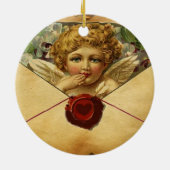 ANGEL HEART WAX SEAL PARCHMENT Monogram Keramisch Ornament (Achterkant)