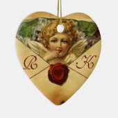 ANGEL HEART WAX SEAL PARCHMENT Monogram Keramisch Ornament (Rechts)