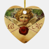 ANGEL HEART WAX SEAL PARCHMENT Monogram Keramisch Ornament (Voorkant)