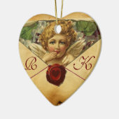 ANGEL HEART WAX SEAL PARCHMENT Monogram Keramisch Ornament (Links)