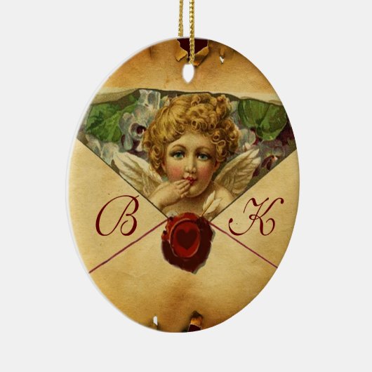ANGEL HEART WAX SEAL PARCHMENT Monogram Keramisch Ornament (Rechts)