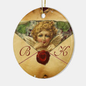 ANGEL HEART WAX SEAL PARCHMENT Monogram Keramisch Ornament (Links)