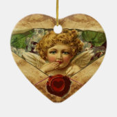 ANGEL HEART WAX SEAL PARCHMENT Monogram Keramisch Ornament (Achterkant)