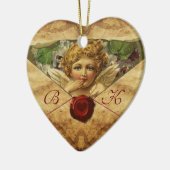ANGEL HEART WAX SEAL PARCHMENT Monogram Keramisch Ornament (Links)
