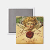 ANGEL HEART WAX SEAL PARCHMENT Monogram Magneet (Voorkant / Achterkant)