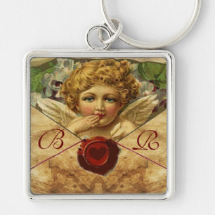 ANGEL HEART WAX SEAL PARCHMENT MONOGRAM SLEUTELHANGER