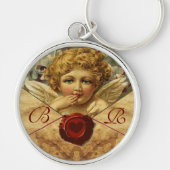 ANGEL HEART WAX SEAL PARCHMENT MONOGRAM SLEUTELHANGER (Voorkant)