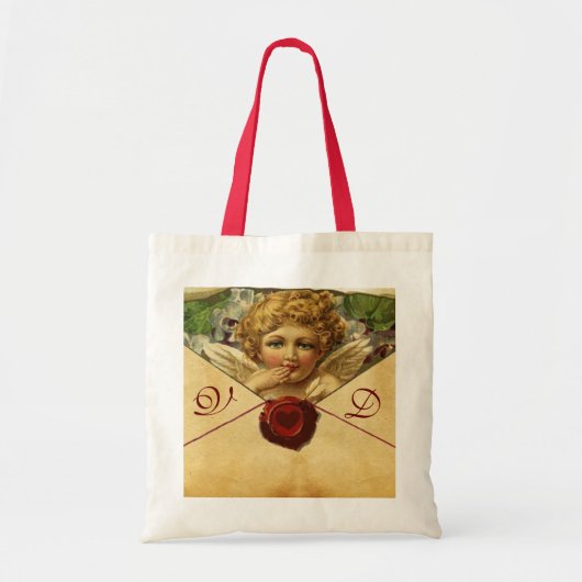 ANGEL HEART WAX SEAL PARCHMENT Monogram Tote Bag (Voorkant)